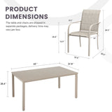 Vicllax 7 Pieces Outdoor Dining Set with Metal Rectangular Table and Stackable Sling Chair