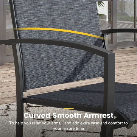 Vicllax 3-Piece Patio Bistro Set, Skyline Stackable Chair and 27.6" Metal Square Table