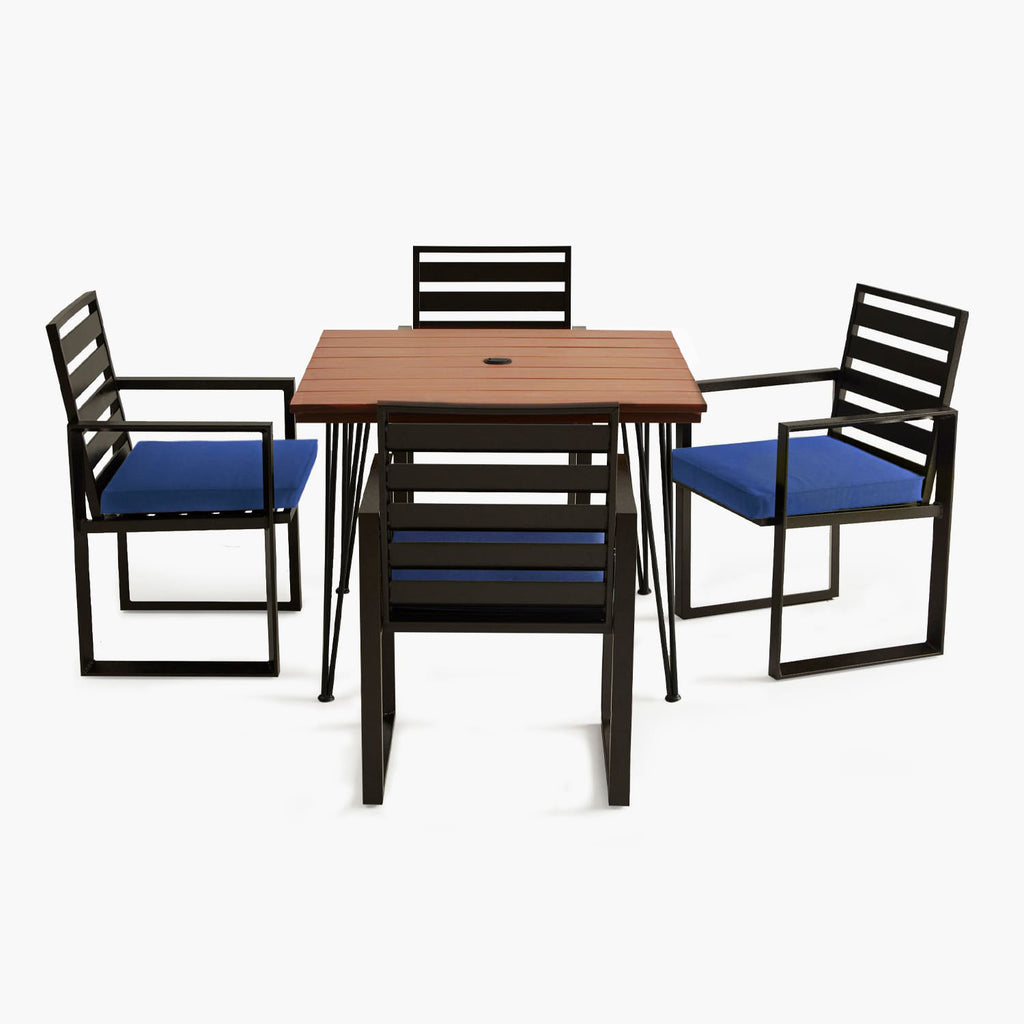 outdoor dining set patio dining table for 4 6 and metal chairs with cushion