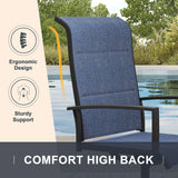 Vicllax 5 Pieces Outdoor Dining Set with Square Table and Padded Swivel Chairs