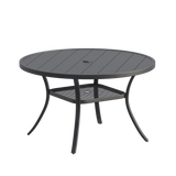 VICLLAX Round Patio Dining Set of 4 with Aria Woven Rope Swivel Chairs, 40.2" / 47.2"