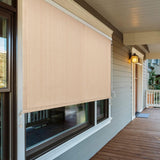 Vicllax Roller Shade, Patio Cordless Sun Blocking Roller Shade with Aluminum Valance