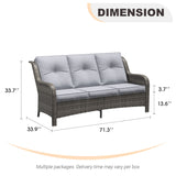 Vicllax Patio Wicker Oasis Lounge Sofa