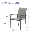 Vicllax Outdoor Padded Stackable Sling Dining Chair