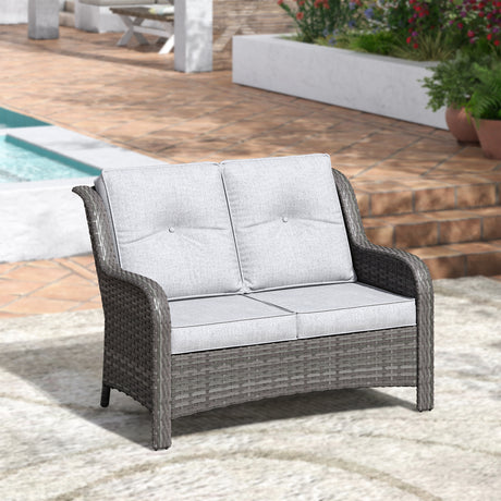 Vicllax Patio Wicker Oasis Lounge Sofa, Loveseat