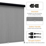 Vicllax Outdoor Retractable Spring Pull Roller Shade, Patio Exterior Cordless Blinds