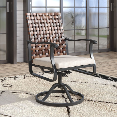 Vicllax Harmony 360-Degree Swivel Outdoor Armchair, Set of 2