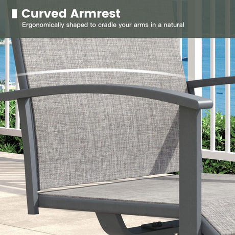 Vicllax Juego de comedor para patio de 5 piezas, mesa de comedor redonda de 42" y sillas giratorias para exterior 