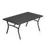Vicllax Outdoor Metal Dining Table for 6 with Umbrella Hole
