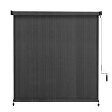 Vicllax Outdoor Cordless Sun Blocking Roller Shade, Patio Crank Roll Up Sun Shade