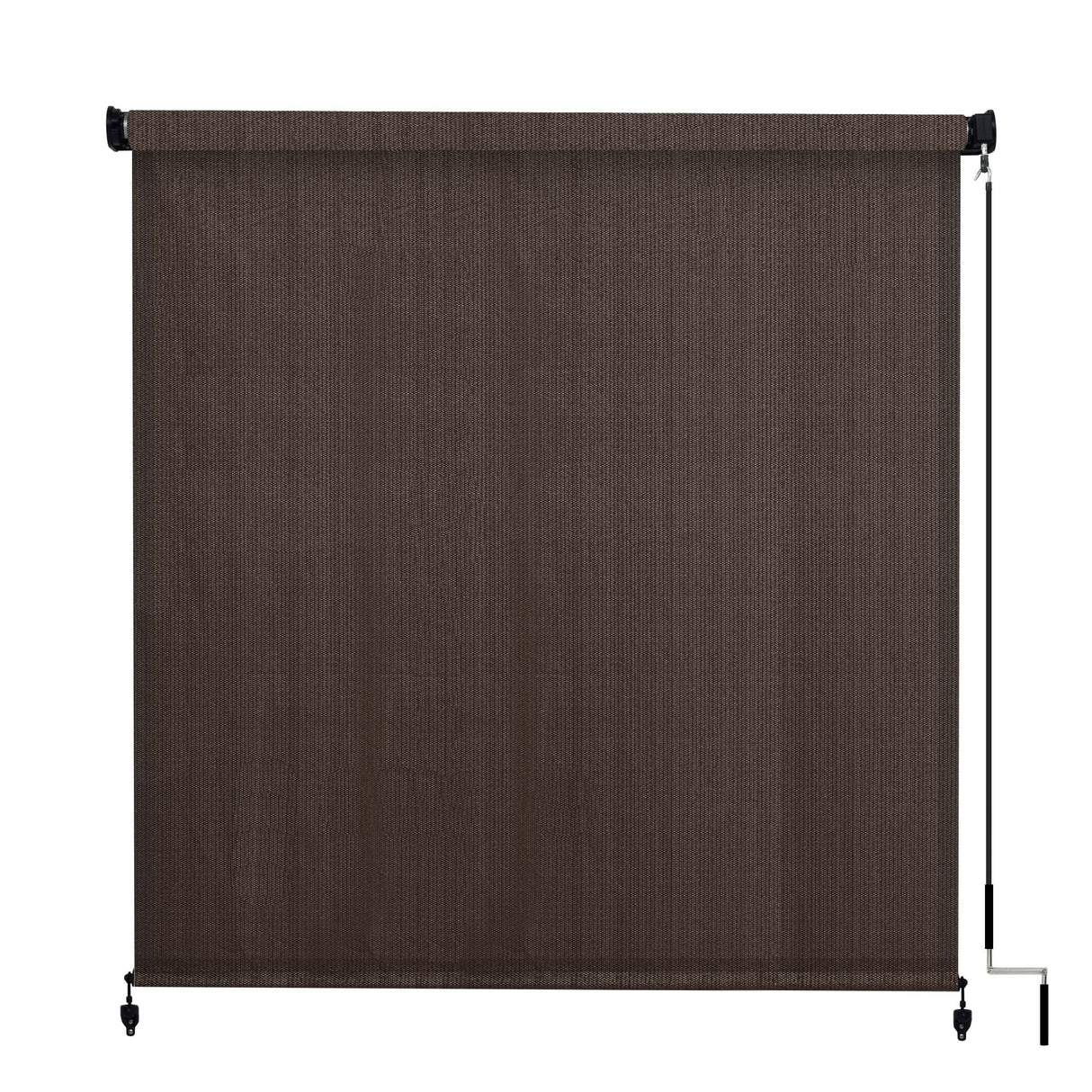 Vicllax Outdoor Cordless Sun Blocking Roller Shade, Patio Crank Roll Up Sun Shade