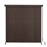 Vicllax Outdoor Cordless Sun Blocking Roller Shade, Patio Crank Roll Up Sun Shade