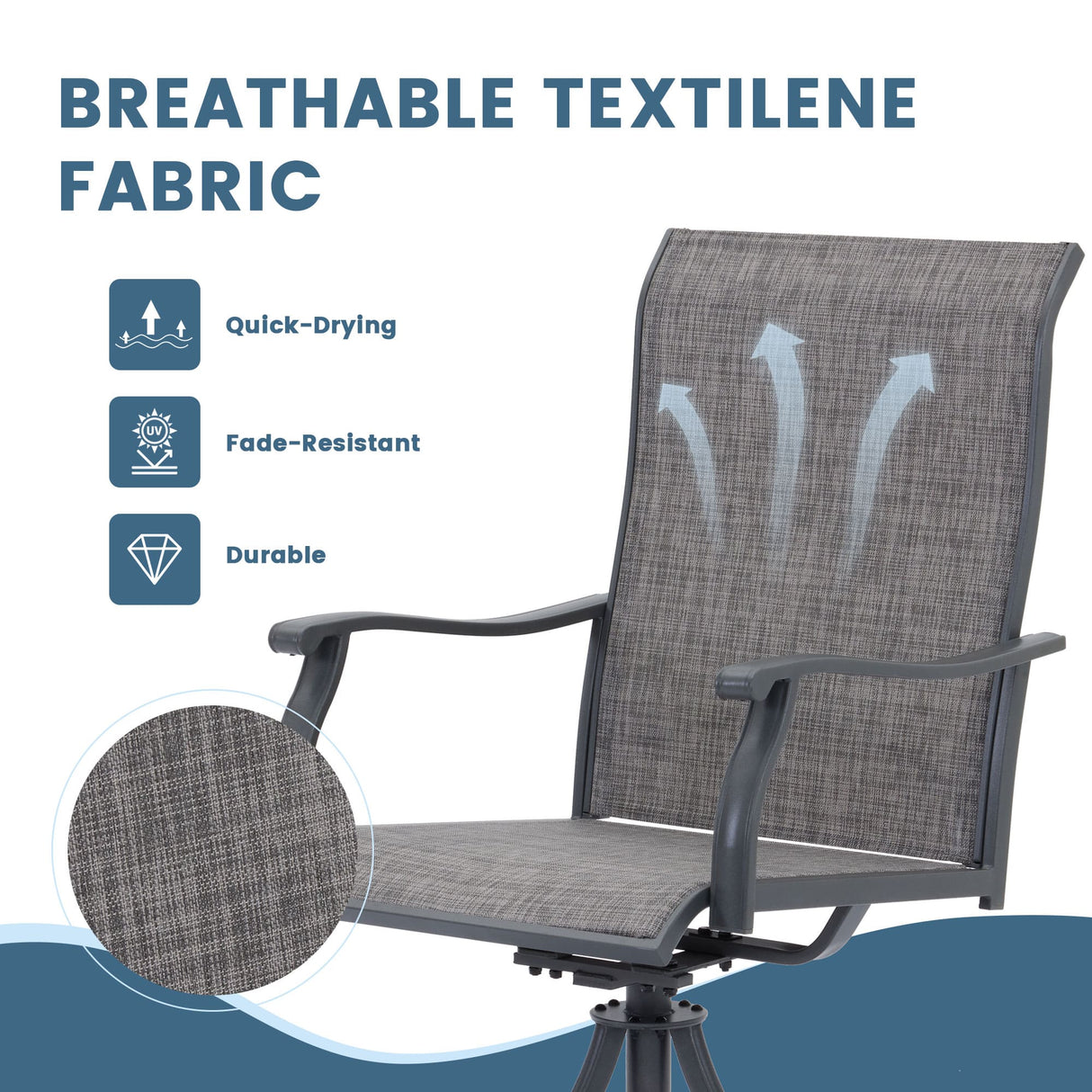 Vicllax 7-Piece Patio Dining Set, Patio Swivel Chairs and 63‘’ Outdoor Dining Table