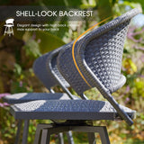 Vicllax Outdoor Swivel Wicker Padded Bar Chairs - 360-Degree