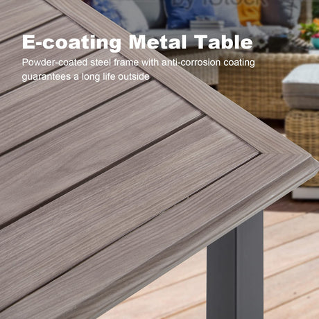 Mesa de comedor de metal para patio exterior Vicllax para 4/6 