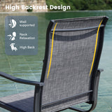 Vicllax 7 Pieces Outdoor Dining Set with Metal Rectangular Table and Premium Swivel Chair