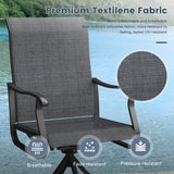 Vicllax 7 pcs Outdoor Dining Set, Metal Round Dining Table and Premium Swivel Chairs