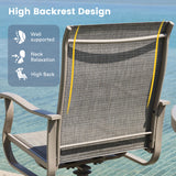 Vicllax 9 Pieces Outdoor Dining Set with 60" Round Dining Table and Premium Swivel Chairs