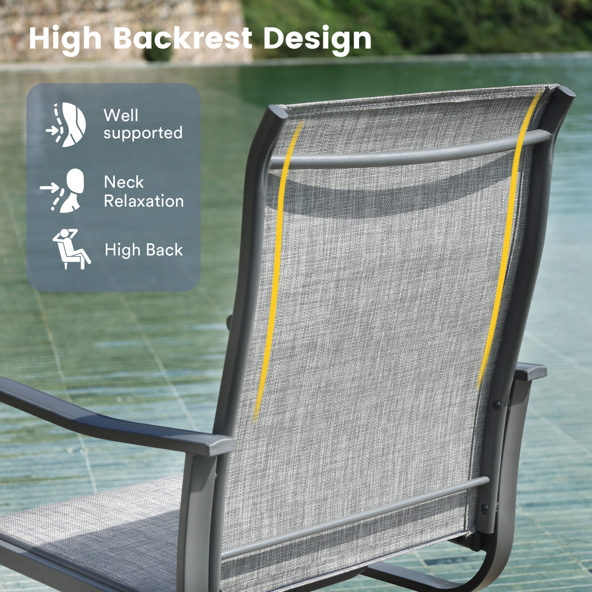 Vicllax 7/9 Pieces Outdoor Dining Set, Metal Round Dining Table and Premium Swivel Chairs