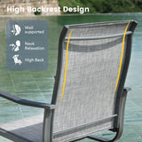 Vicllax 7/9 Pieces Outdoor Dining Set, Metal Round Dining Table and Premium Swivel Chairs