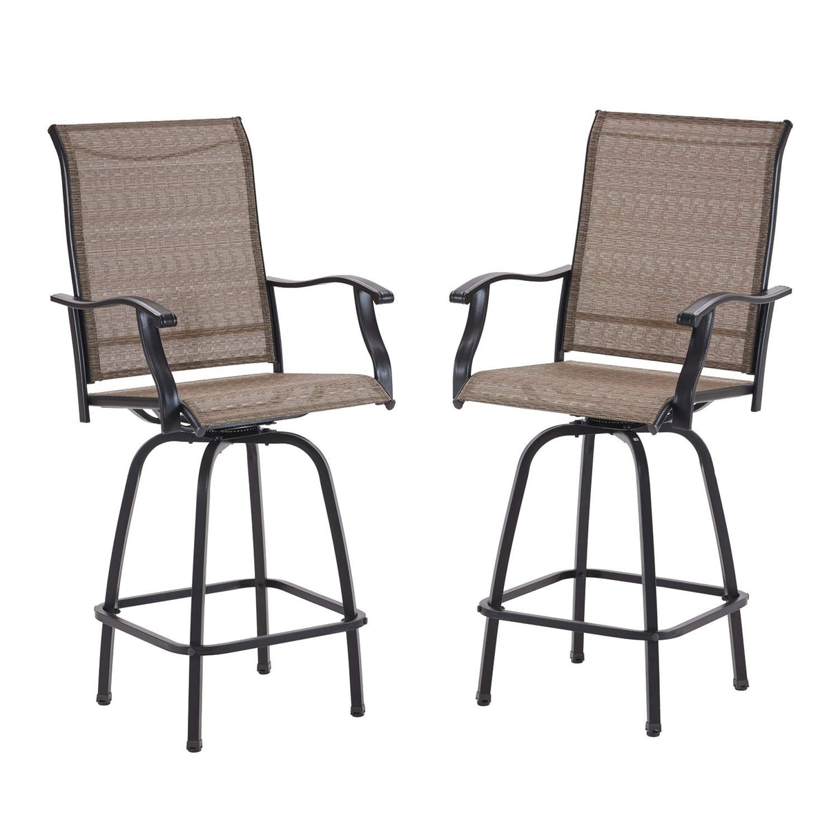 Vicllax Outdoor Swivel Bar Stools, Patio Bar Height Chair, Set of 2/4/6