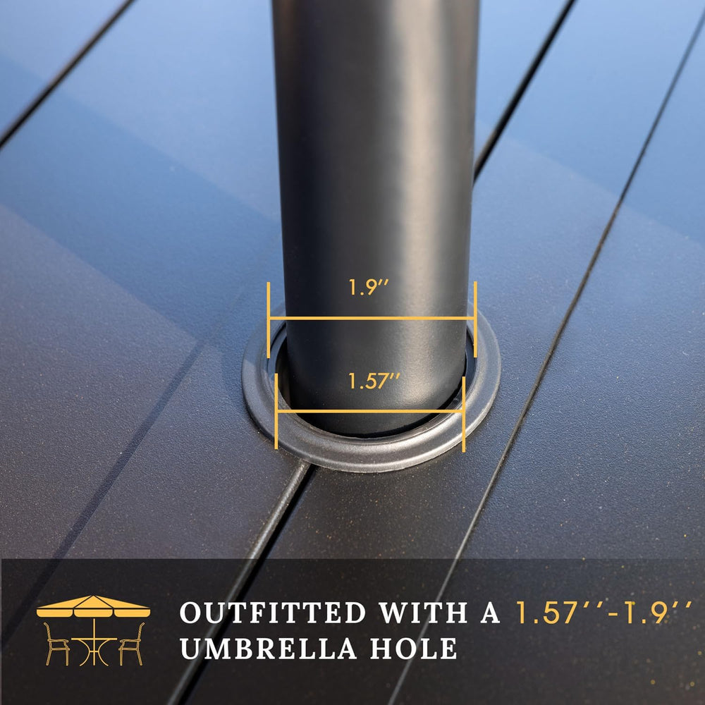 Vicllax 7 Pieces Outdoor Dining Set with Curved Dining Table and Stackable Sling Chair