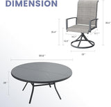 Vicllax 9 Pieces Outdoor Dining Set, Metal Round Table and Premium Paddad Swivel Chairs