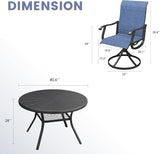 VICLLAX 5/7 Pieces Outdoor Dining Set, Swivel Dining Chairs Set of 4/6 and Round Patio Table