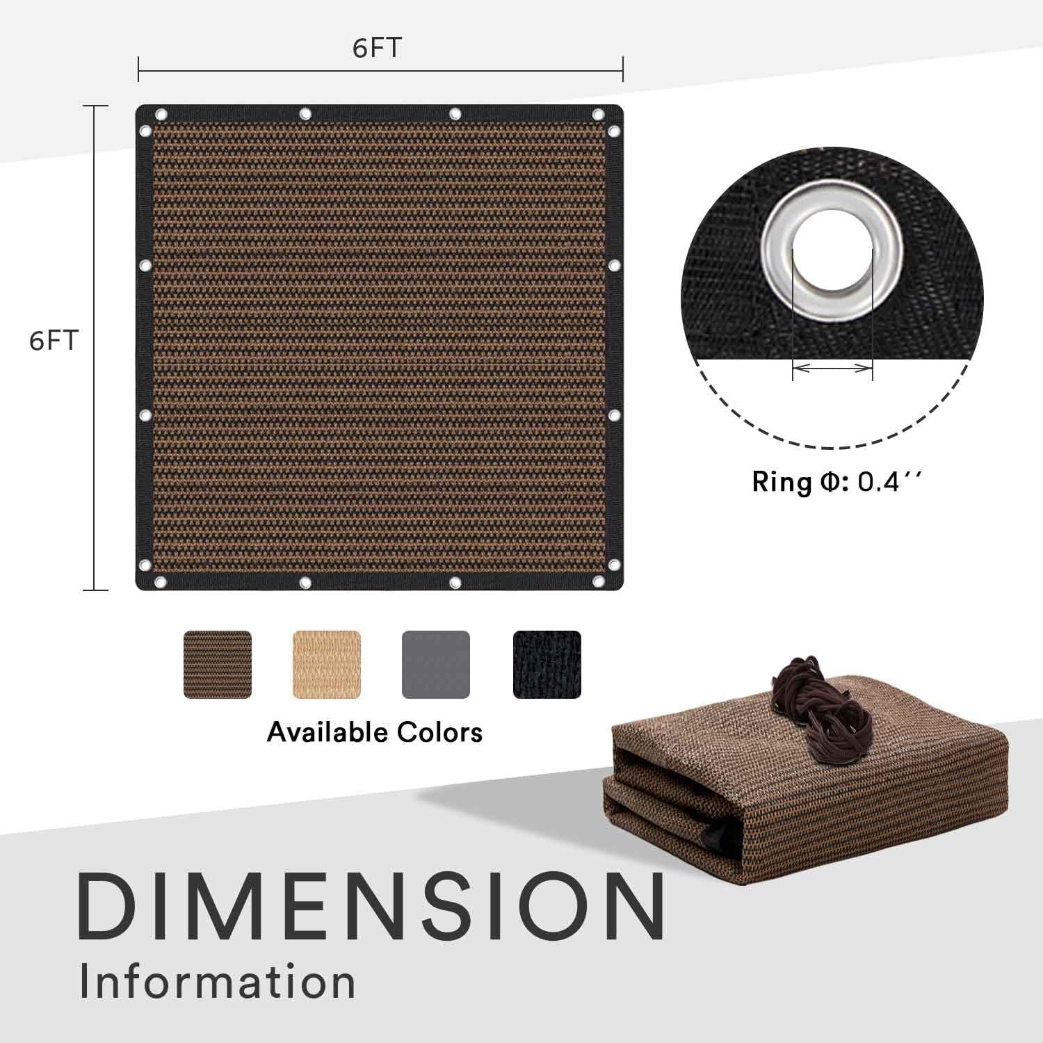VICLLAX Shade Fabric Sun Shade Cloth Privacy Screen with Grommets for Patio Garden Pergola Cover Canopy