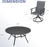 Vicllax Outdoor Dining Table Set of 4/8, Plastic Round Table 41.7" / 56.3" with Swivel Dining Chairs