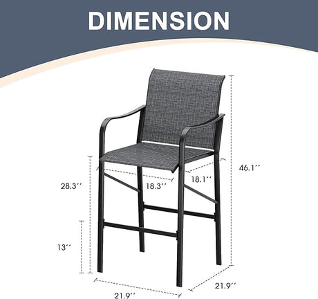 Vicllax High Bar Stool, High Top Tall Bar Chairs for Porch Deck Balcony