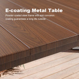 Vicllax Outdoor Patio Metal Dining Table for 4/6