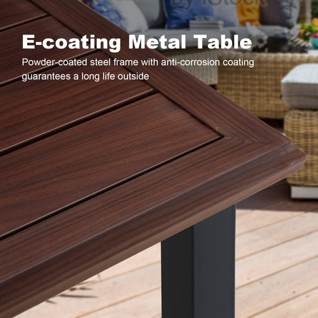 Mesa de comedor de metal para patio exterior Vicllax para 4/6 