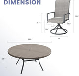 Vicllax 9 Pieces Outdoor Dining Set, Metal Round Table and Premium Paddad Swivel Chairs