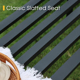 Vicllax Outdoor Garden Bench, Waterproof Patio Metal Bench