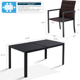 Vicllax Patio Dining Set, Outdoor Dining Table, Patio Benches, Patio Chairs