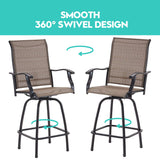 Vicllax Outdoor Swivel Bar Stools, Patio Bar Height Chair, Set of 2/4/6