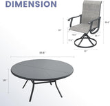 VICLLAX 9 Pieces Outdoor Dining Set, Swivel Dining Chairs Set of 8 and Round Patio Table