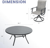 VICLLAX 5/7 Pieces Outdoor Dining Set, Swivel Dining Chairs Set of 4/6 and Round Patio Table