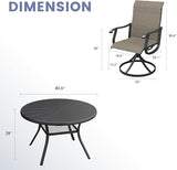 VICLLAX 5/7 Pieces Outdoor Dining Set, Swivel Dining Chairs Set of 4/6 and Round Patio Table