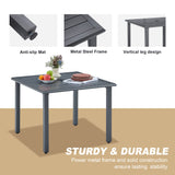 Vicllax Outdoor Patio Metal Dining Table for 4/6