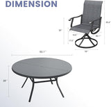 VICLLAX 5/7 Pieces Outdoor Dining Set, Swivel Dining Chairs Set of 4/6 and Round Patio Table