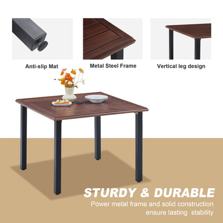 Mesa de comedor de metal para patio exterior Vicllax para 4/6 