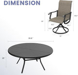VICLLAX 9 Pieces Outdoor Dining Set, Swivel Dining Chairs Set of 8 and Round Patio Table