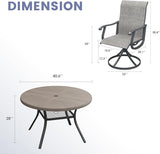 VICLLAX 5/7 Pieces Outdoor Dining Set, Swivel Dining Chairs Set of 4/6 and Round Patio Table