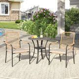Vicllax 3-Piece Patio Bistro Set, Solana Stackable Chair and 27.6" Metal Round Table