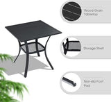 VICLLAX 3 Pieces Outdoor Dining Set, Set of 2 Patio Swivel Dining Chairs and 28" Square Table
