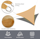 Vicllax Custom Color 90% Triangle Sun Shade Sail, Shade Fabric Shade Cloth