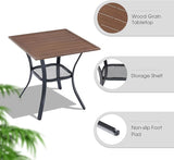 VICLLAX 3 Pieces Outdoor Dining Set, Set of 2 Patio Swivel Dining Chairs and 28" Square Table