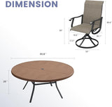 VICLLAX 9 Pieces Outdoor Dining Set, Swivel Dining Chairs Set of 8 and Round Patio Table